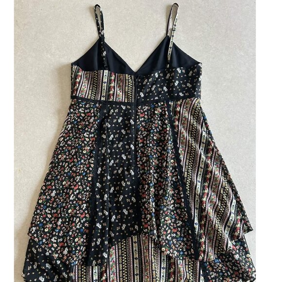 Alice + Olivia Delilah Tiered Print Stretch Silk Dress ASO Clary Fray - Picture 11 of 16